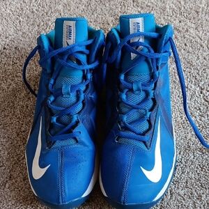 Nike Royal Blue High-Top Sneakers with White Swoosh